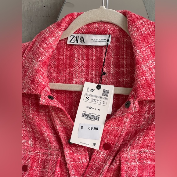 NWT Zara Check Woven Overshirt - Picture 7 of 8